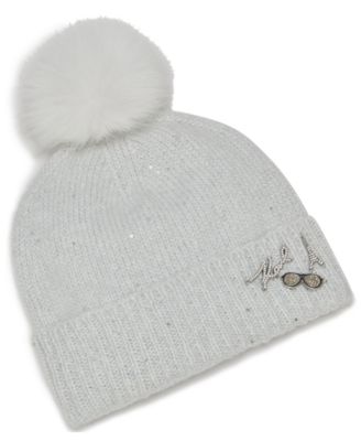 Women's Boxed 2-Piece Karl Jumble Muffler And Sequin Knit Beanie Gift Set