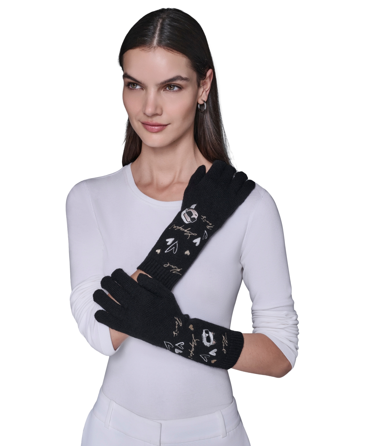 Karl Lagerfeld Women's Karl Icons Tech Gloves In Black