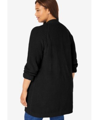 Plus Size Within Button-Front Shaker Cardigan