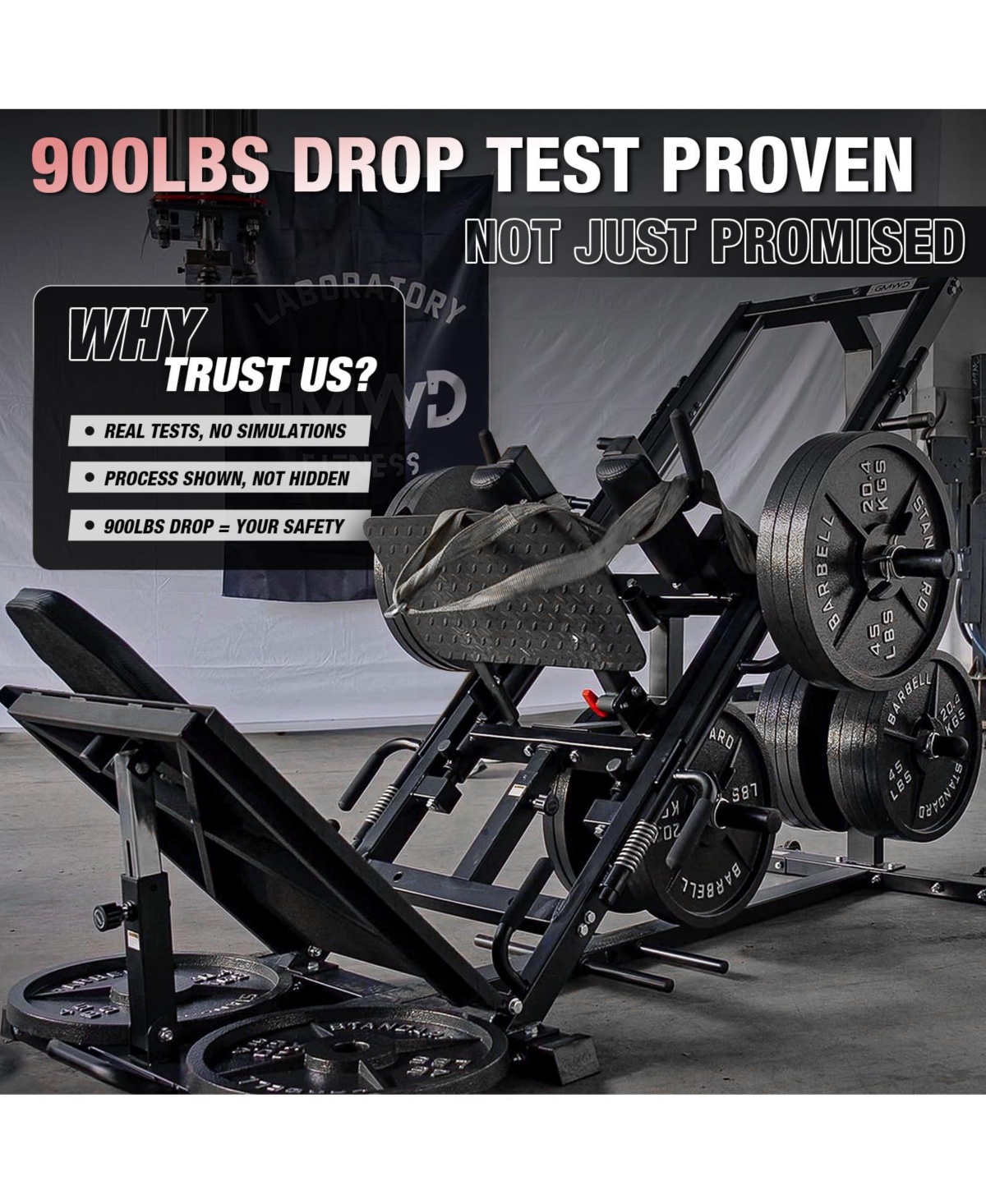 Mikolo Leg Press Hack Squat Machine Combo, Leg Exercise Machine with Linear Bearing, 45-Degree Lower Body Special with Weight Storage for Quads, Hamst