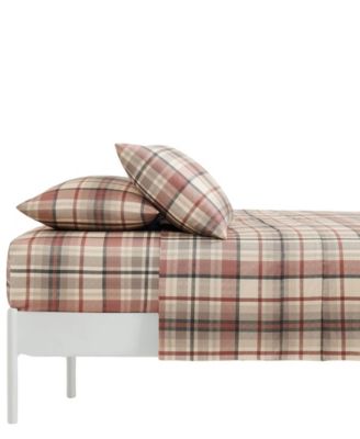 Highland Plaid Extra Deep Pocket 300-Thread Count 4-Pc. Sheet Set, California King