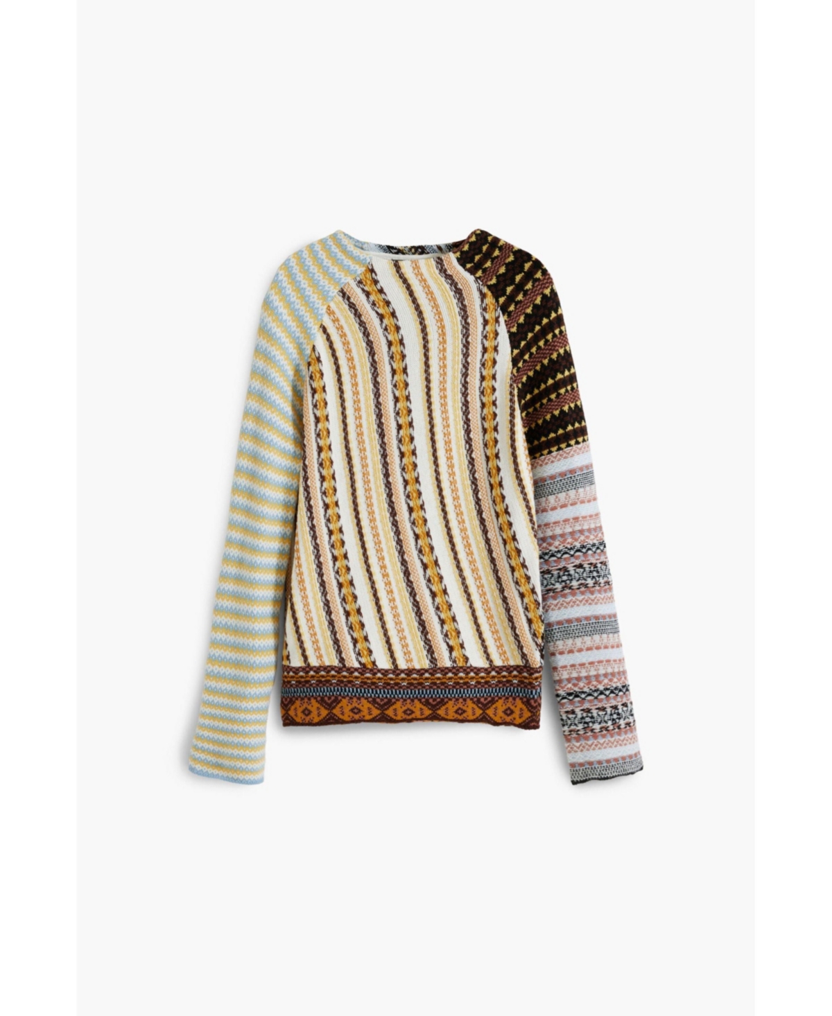 Desigual Pieced Mixed Stripe Sweater In Multi