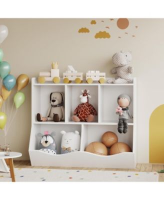 1 Count  Stylish Wooden Toy Shelf, Toy Storage and Organization Shelf, Double-Layer Children's Bookshelf, Ideal for Game Rooms and Corridors