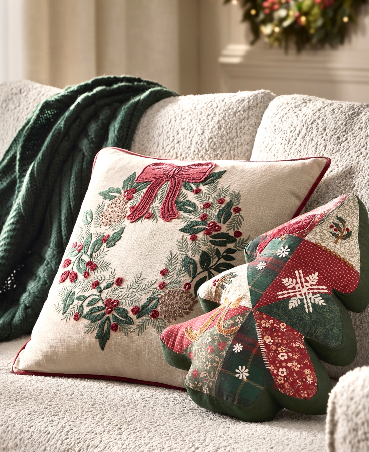 Charter Club Christmas Tree Decorative Pillow, 12" X 26" In Multi