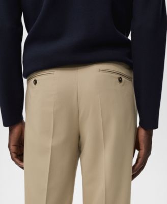 Men's Pleated Slim-Fit Pants