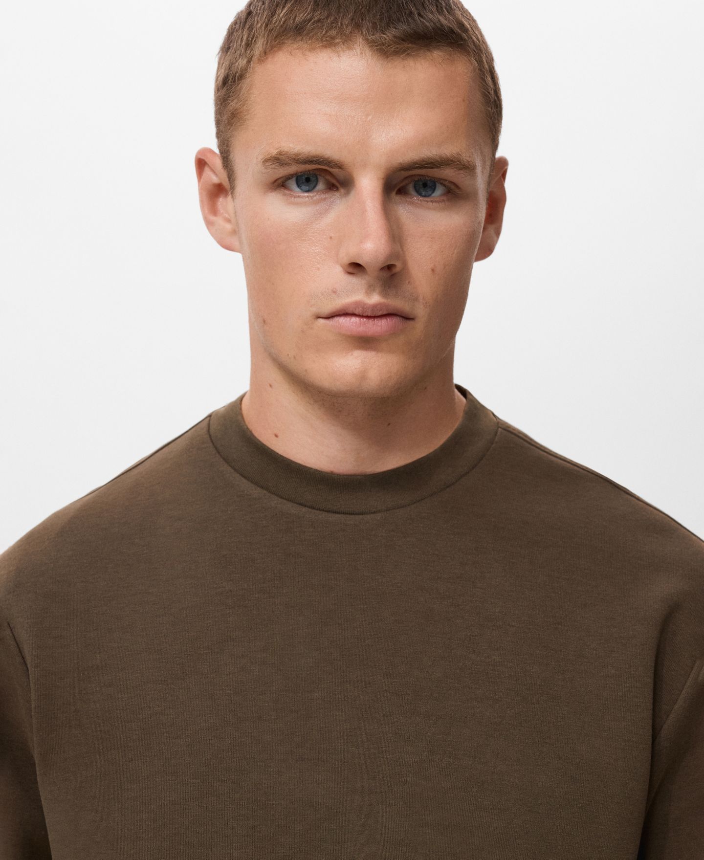 Мужская толстовка Mango Regular-Fit Cotton, цвет: Оливковый зелёный — фото 5