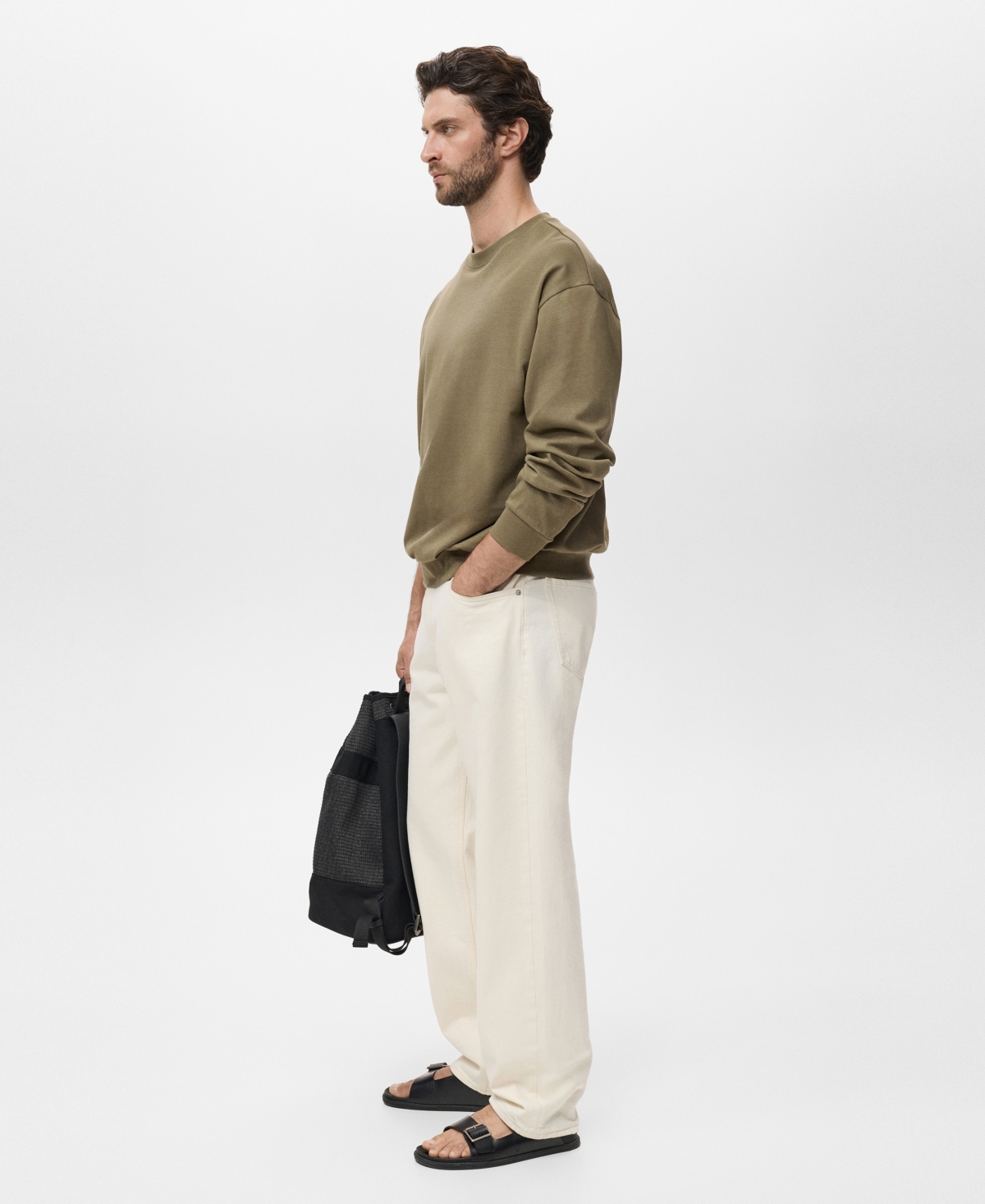 Mango Cotton Sweatshirt In Green