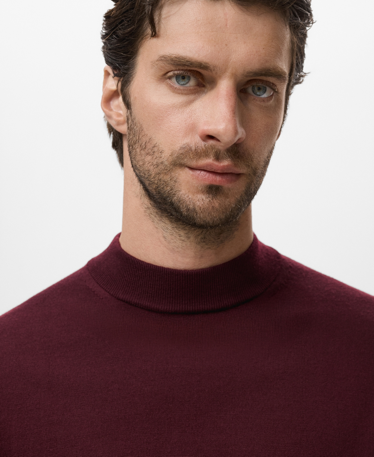 Mango Men's Wool Turtleneck Sweater In Burgundy
