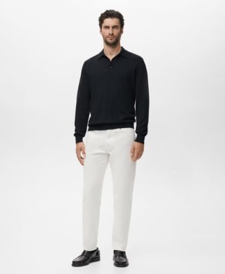 MANGO - Men's Wool Knitted Polo Sweater