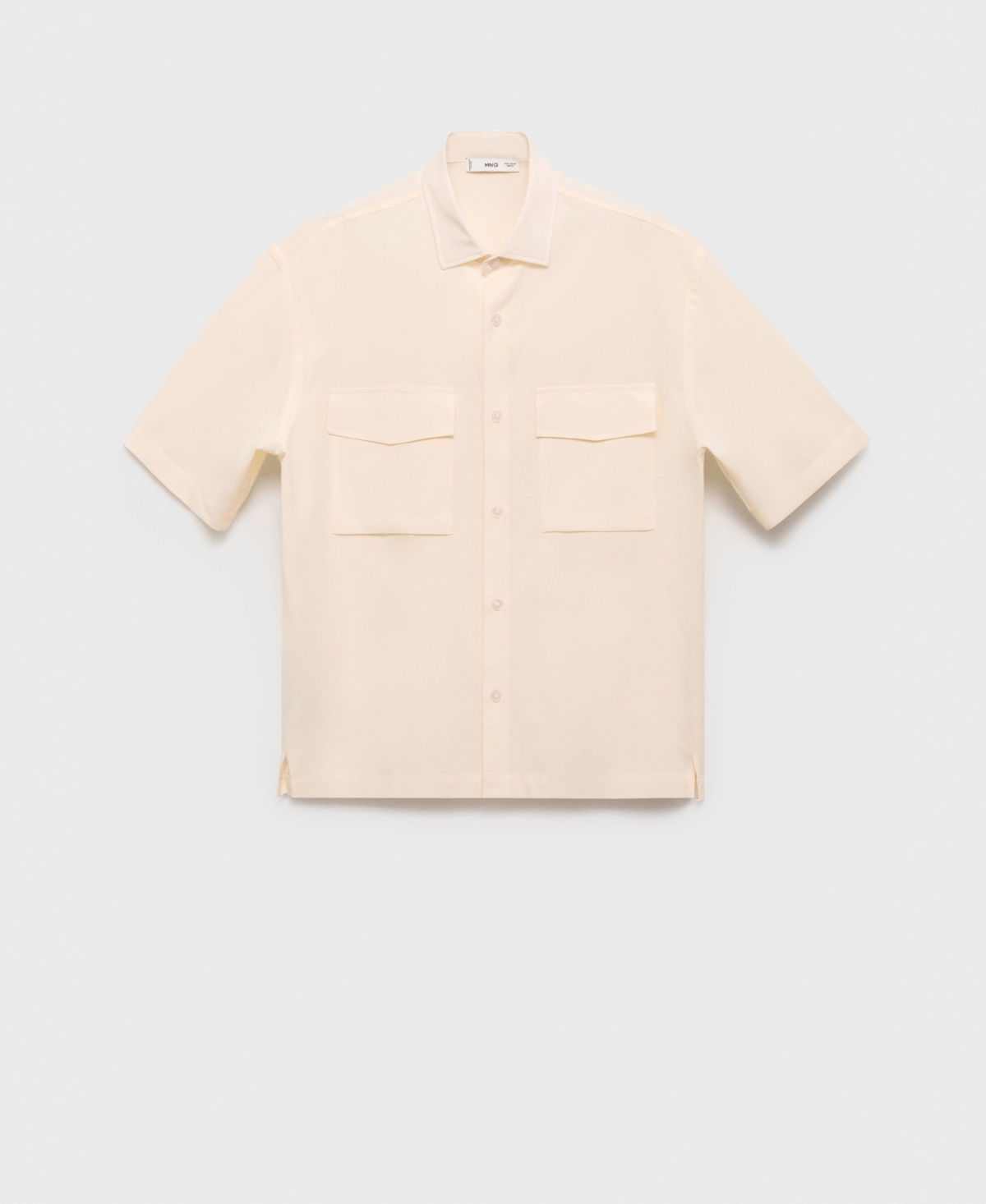 Mango Regular Fit Tencel™ Lyocell Blend Button-up Shirt In Neutral