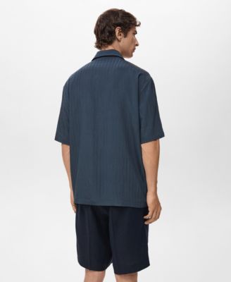 Men's Striped Embroidered Shirt