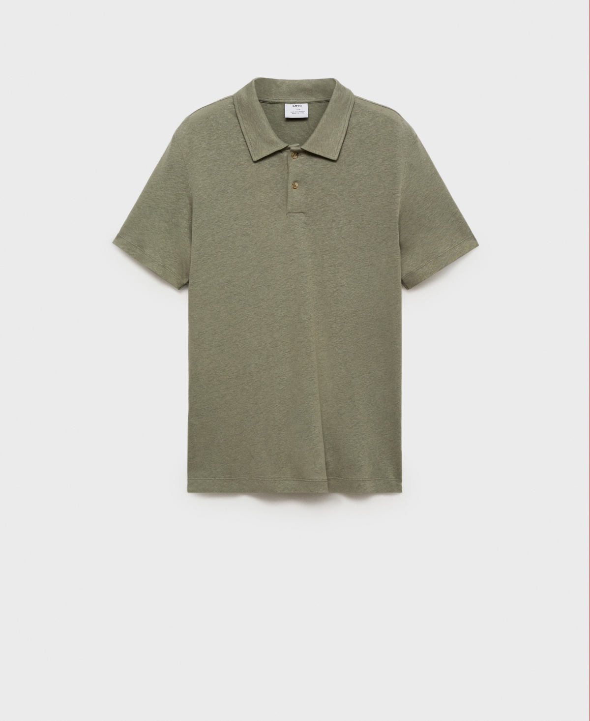 Mango Slim Fit Linen Blend Jersey Polo In Green
