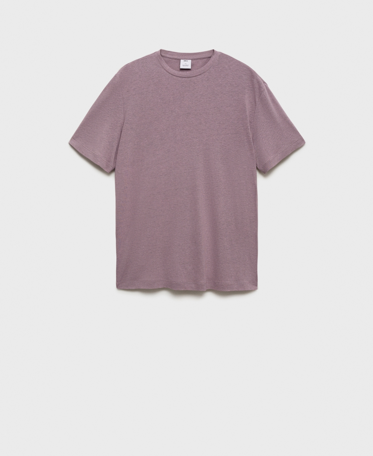 Mango Slim Fit Linen Blend T-shirt In Purple