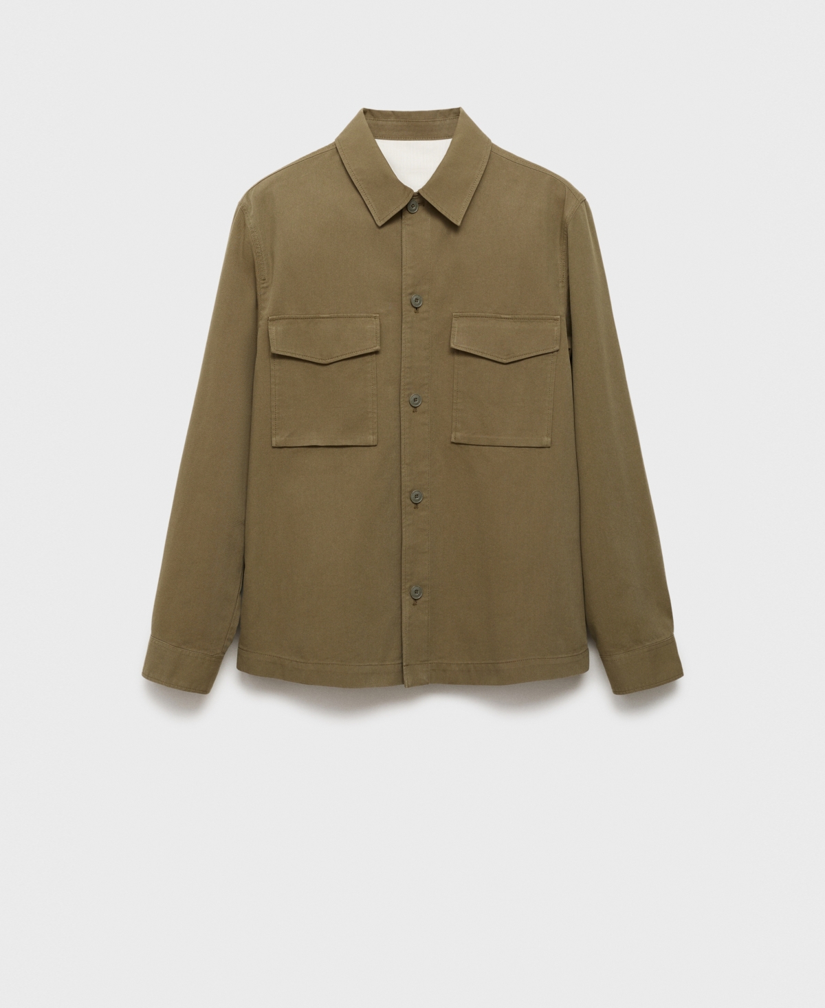 Mango Men's Pockets Lyocell Cotton Jacket In Green