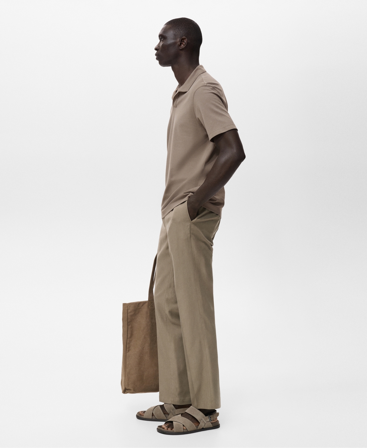 Mango Men's Cotton Pique Polo Shirt