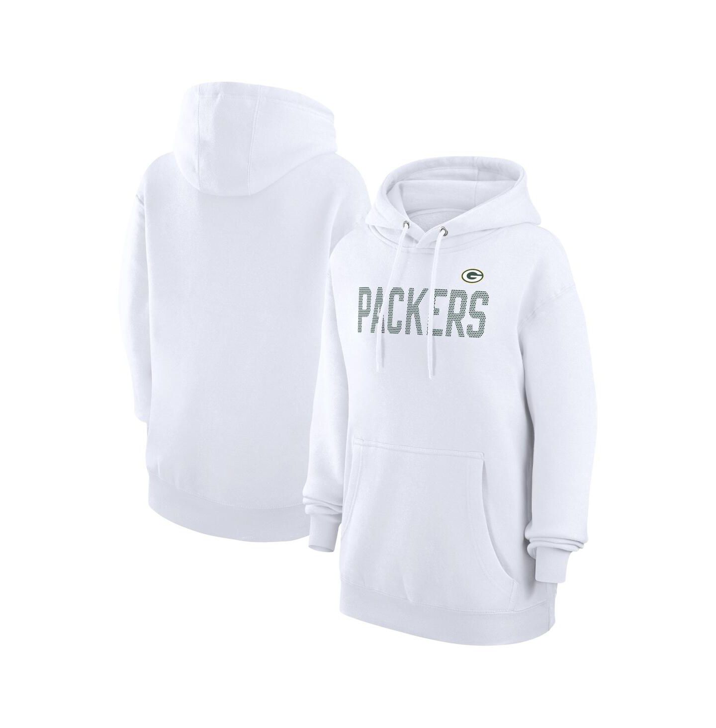 Женское худи G-III 4Her by Carl Banks White Green Bay Packers Dot Print Pullover — фото 1