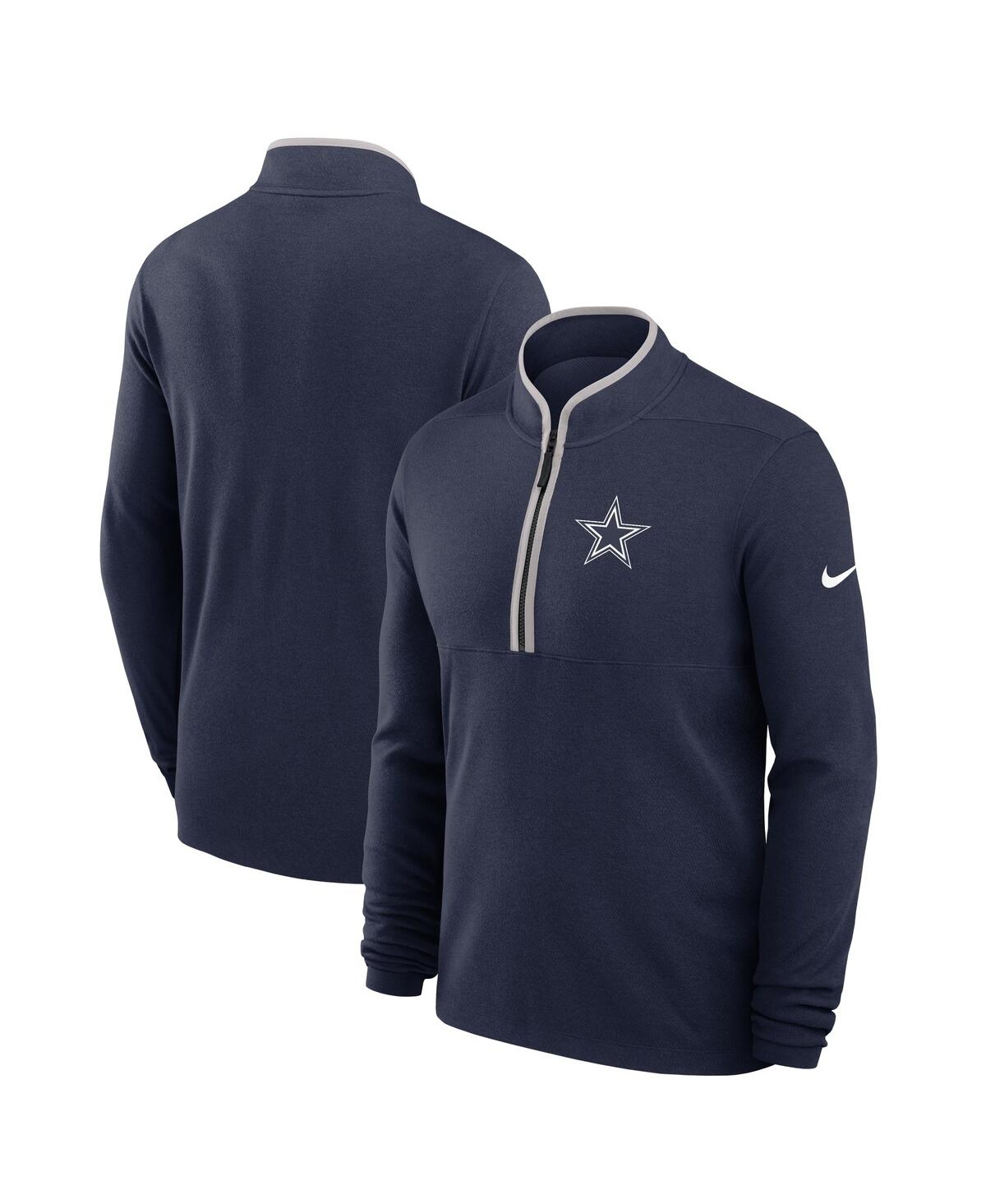 Nike Men's Navy Dallas Cowboys Lightweight Victory Performance Half-zip Pullover Sweatshirt In Blue