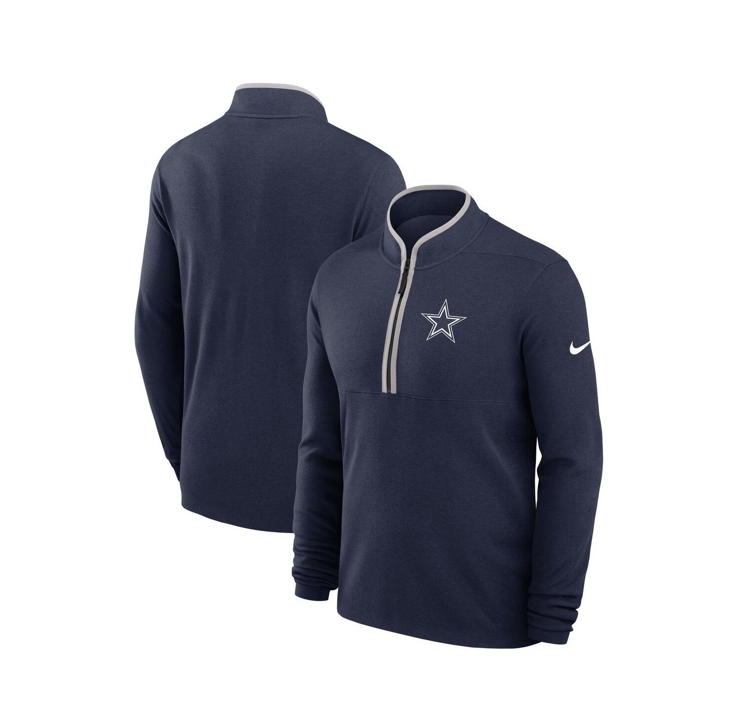 Men's Navy Dallas Cowboys Lightweight Victory Performance Half-Zip Pullover Sweatshirt