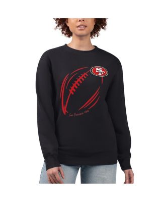 G-III 4Her by Carl Banks - Women's Black San Francisco 49ers Football Logo Graphic Fleece Tri-Blend Pullover Sweatshirt