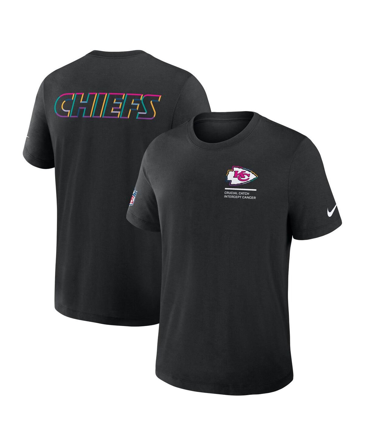 Мужская черная футболка с коротким рукавом Kansas City Chiefs 2025 NFL Crucial Catch Tri-Blend Dri-FIT