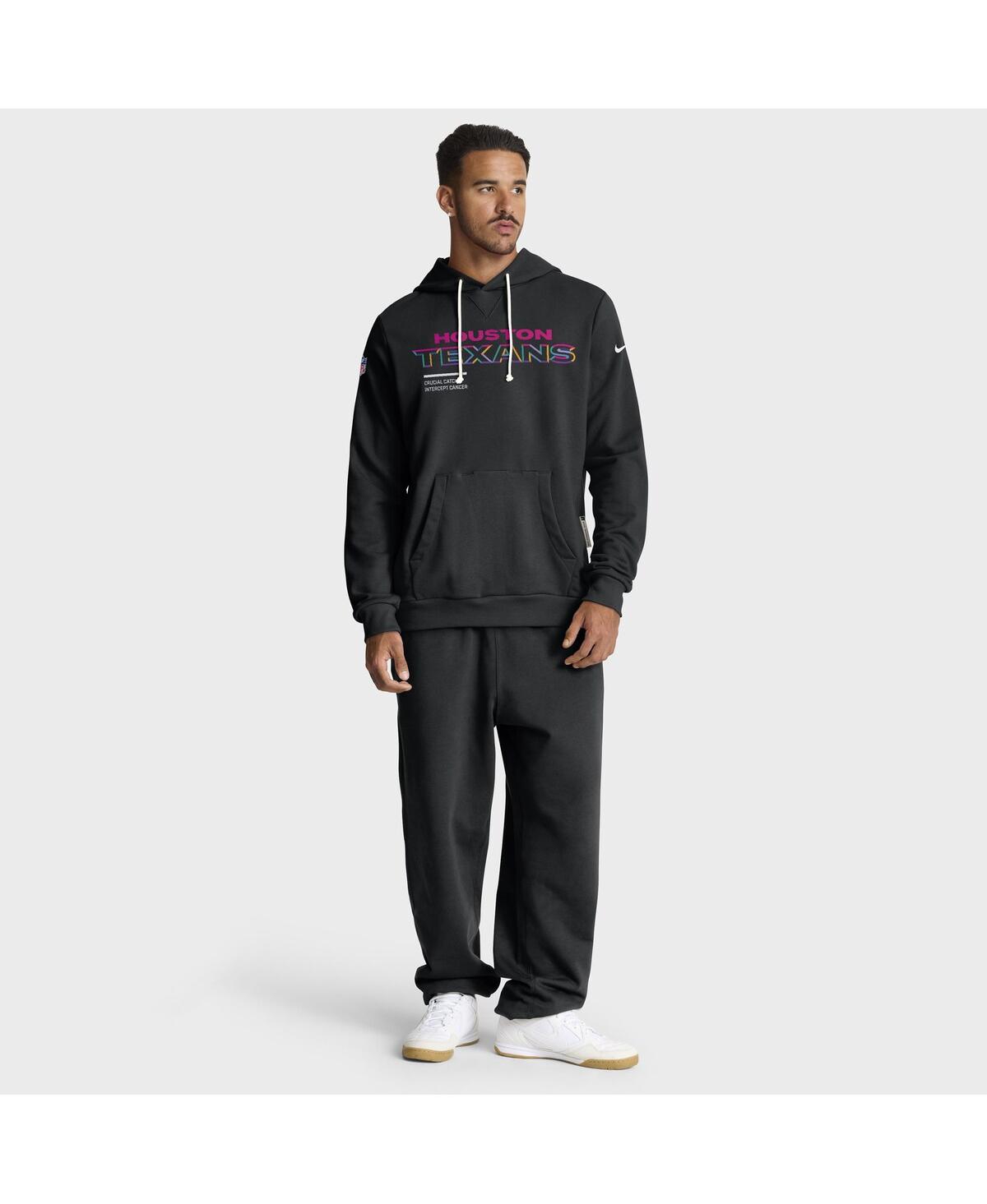 Nike Houston Texans Crucial Catch Sideline  Men's Dri-fit Nfl Pullover Hoodie In Black