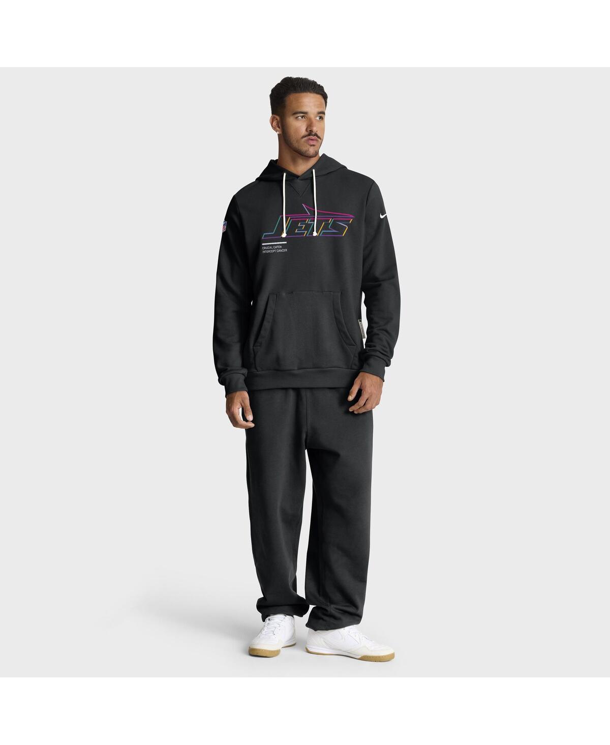Nike New York Jets Crucial Catch Sideline  Men's Dri-fit Nfl Pullover Hoodie In Black
