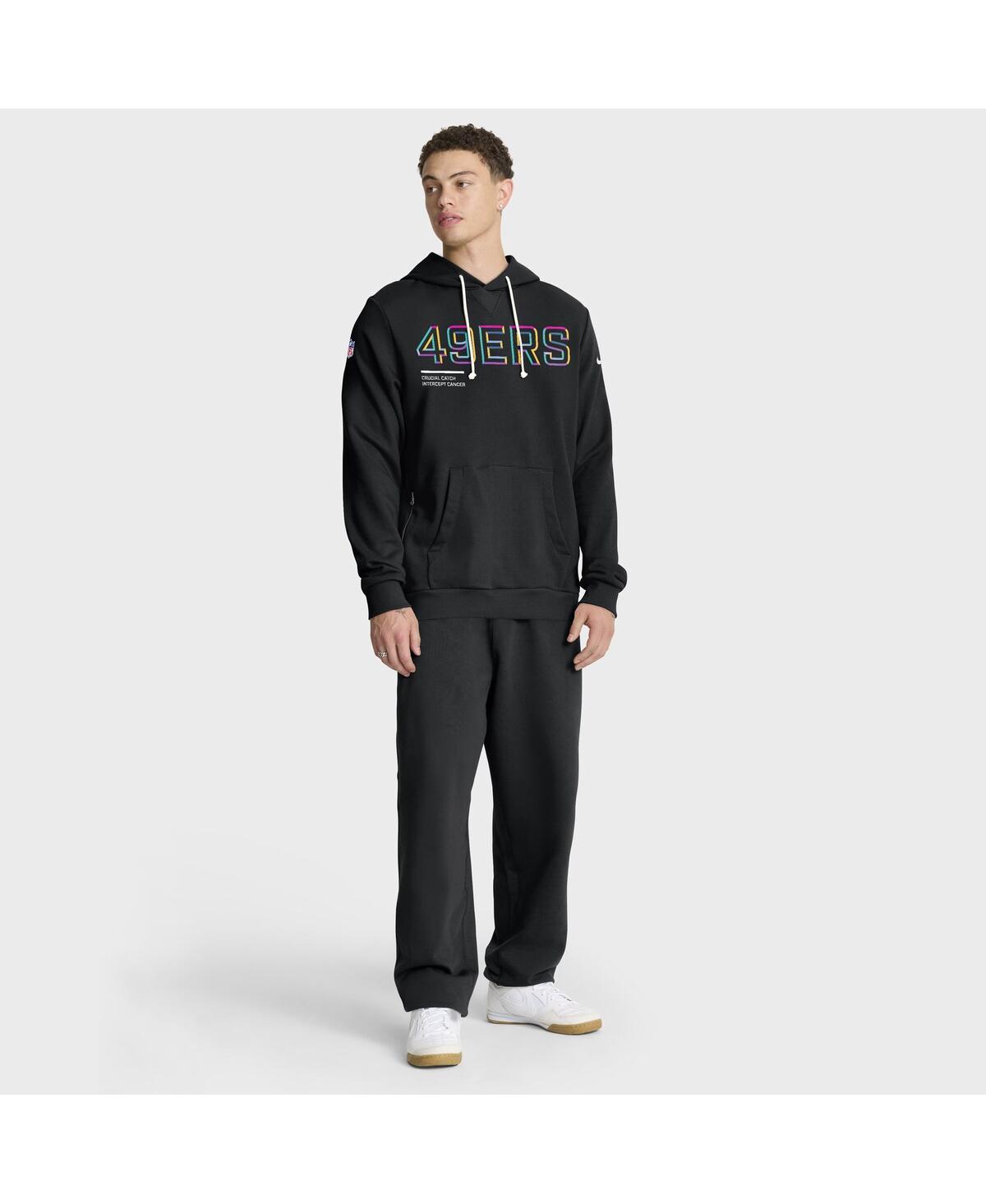 Nike San Francisco 49ers Crucial Catch Sideline  Men's Dri-fit Nfl Pullover Hoodie In Black
