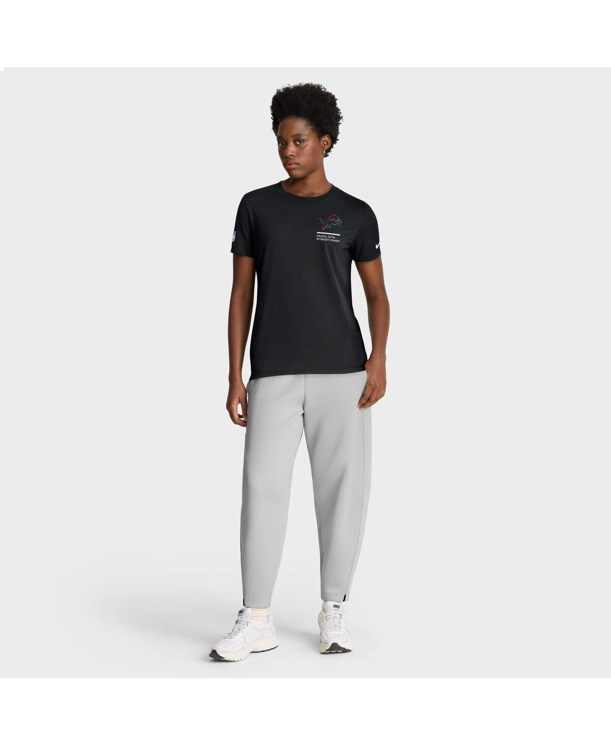 Nike Women's Black Detroit Lions 2025 Nfl Crucial Catch Tri-blend Dri-fit T-shirt In Black