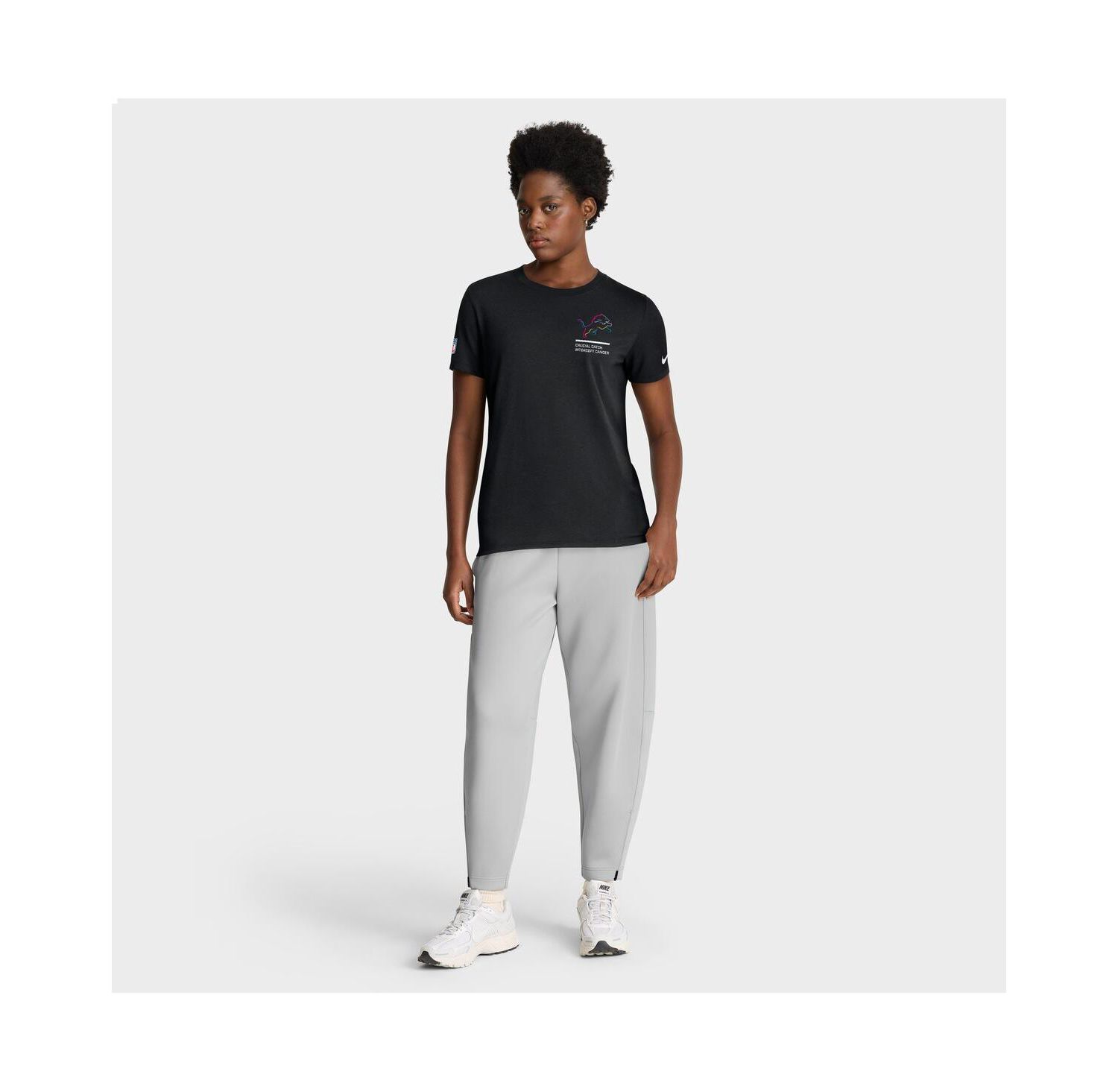 Women's Black Detroit Lions 2025 NFL Crucial Catch Tri-Blend Dri-FIT T-Shirt