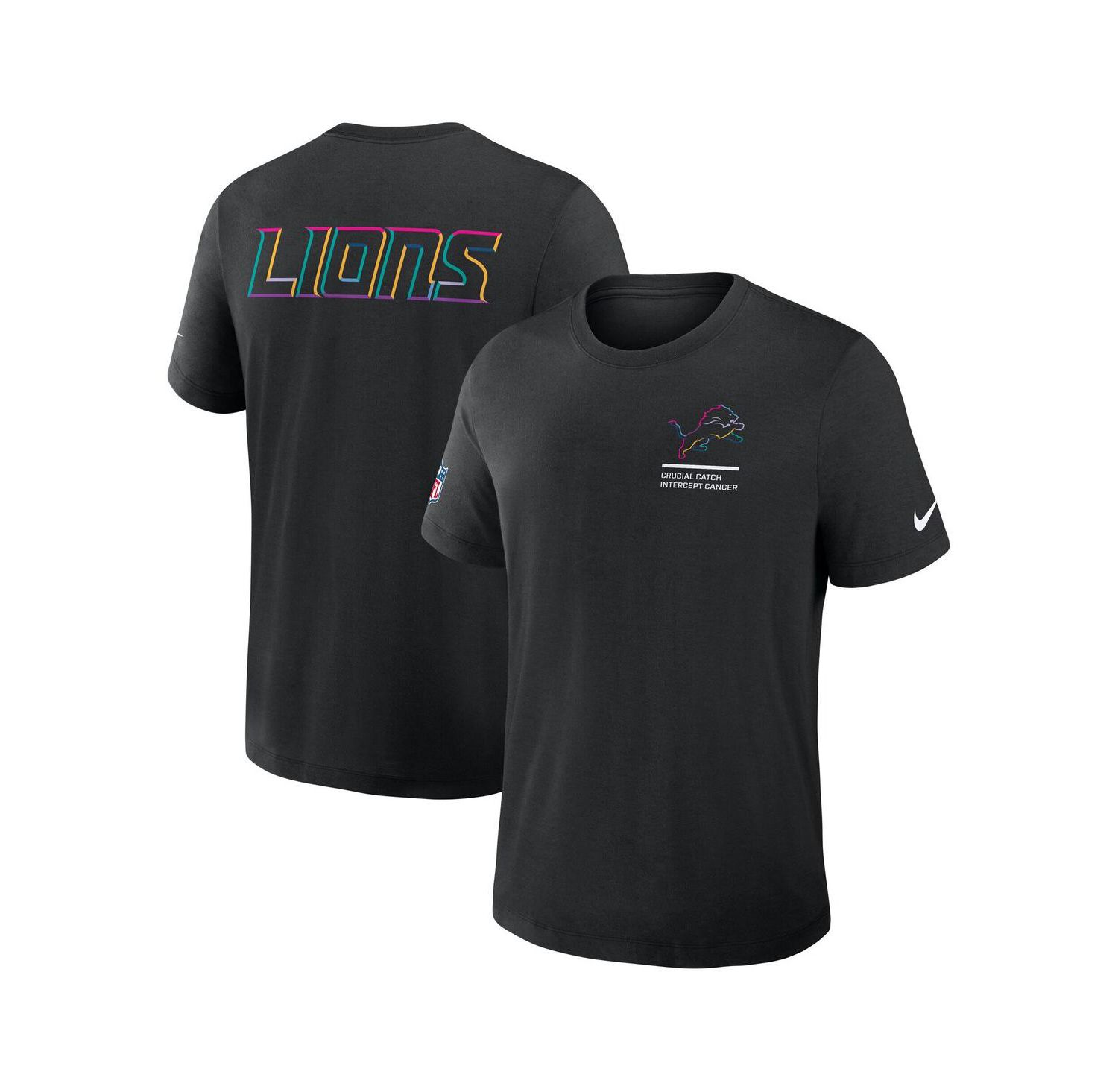 Men's Black Detroit Lions Tall 2025 NFL Crucial Catch Tri-Blend Dri-FIT T-Shirt