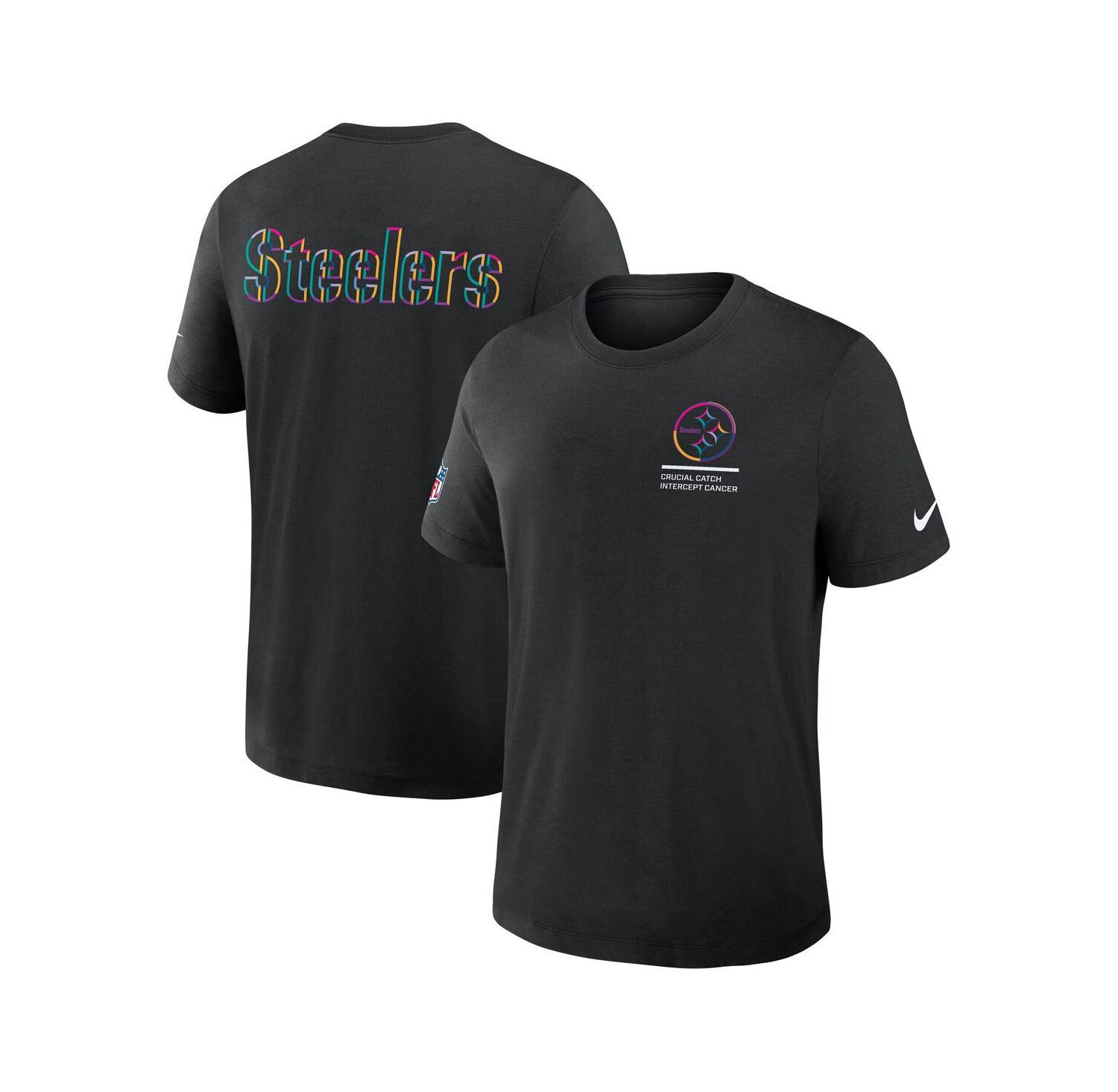 Men's Black Pittsburgh Steelers Tall 2025 NFL Crucial Catch Tri-Blend Dri-FIT T-Shirt
