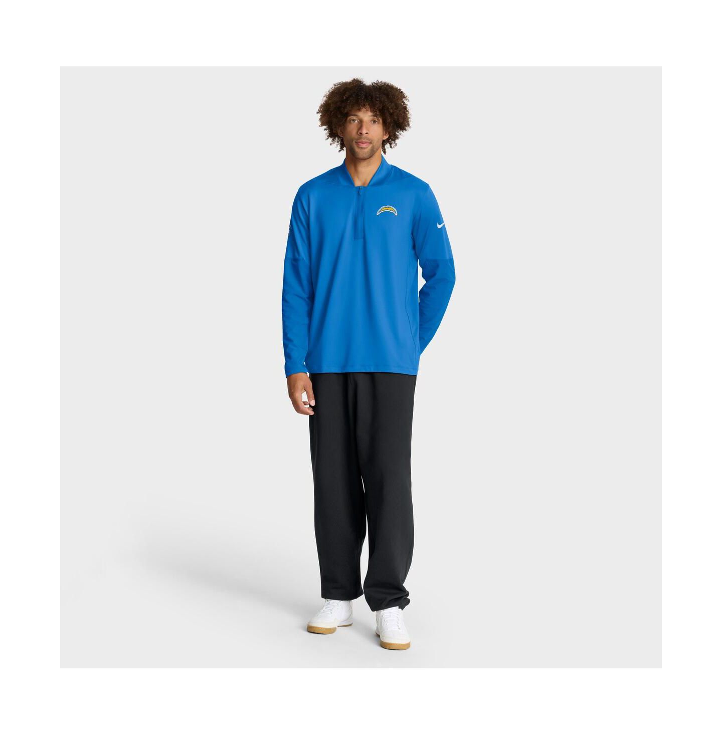 Мужская толстовка Nike Powder Blue Los Angeles Chargers Sideline Dri-FIT Half-Zip Pullover — фото 3