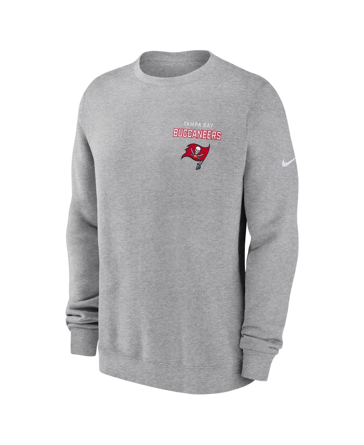 Nike Men's Heather Gray Tampa Bay Buccaneers Primetime Club Fleece Pullover Sweatshirt In Gray