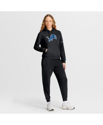 Women's Black Detroit Lions Club Fleece Pullover Hoodie