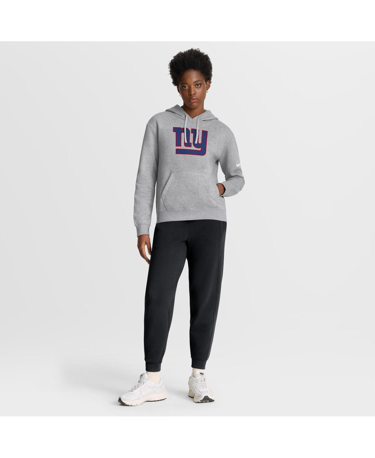 Nike Women's Heather Gray New York Giants Club Fleece Pullover Hoodie In Gray