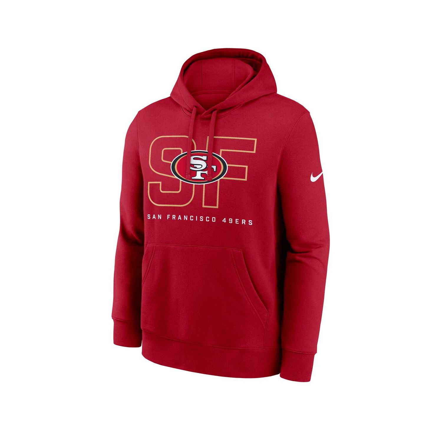Men's Scarlet San Francisco 49ers Busted Play Club Fleece Pullover Hoodie
