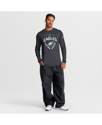 Men's Anthracite Philadelphia Eagles Primetime Legend Icon Performance Long Sleeve T-Shirt