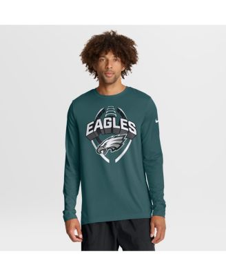 Nike - Men's Midnight Green Philadelphia Eagles Primetime Legend Icon Performance Long Sleeve T-Shirt