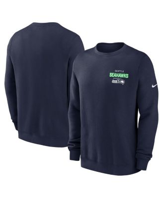 Nike - Men's College Navy Seattle Seahawks Primetime Club Fleece Pullover Sweatshirt