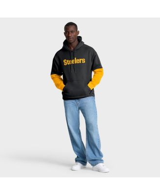 Men's Black Pittsburgh Steelers Helmet Pullover Hoodie
