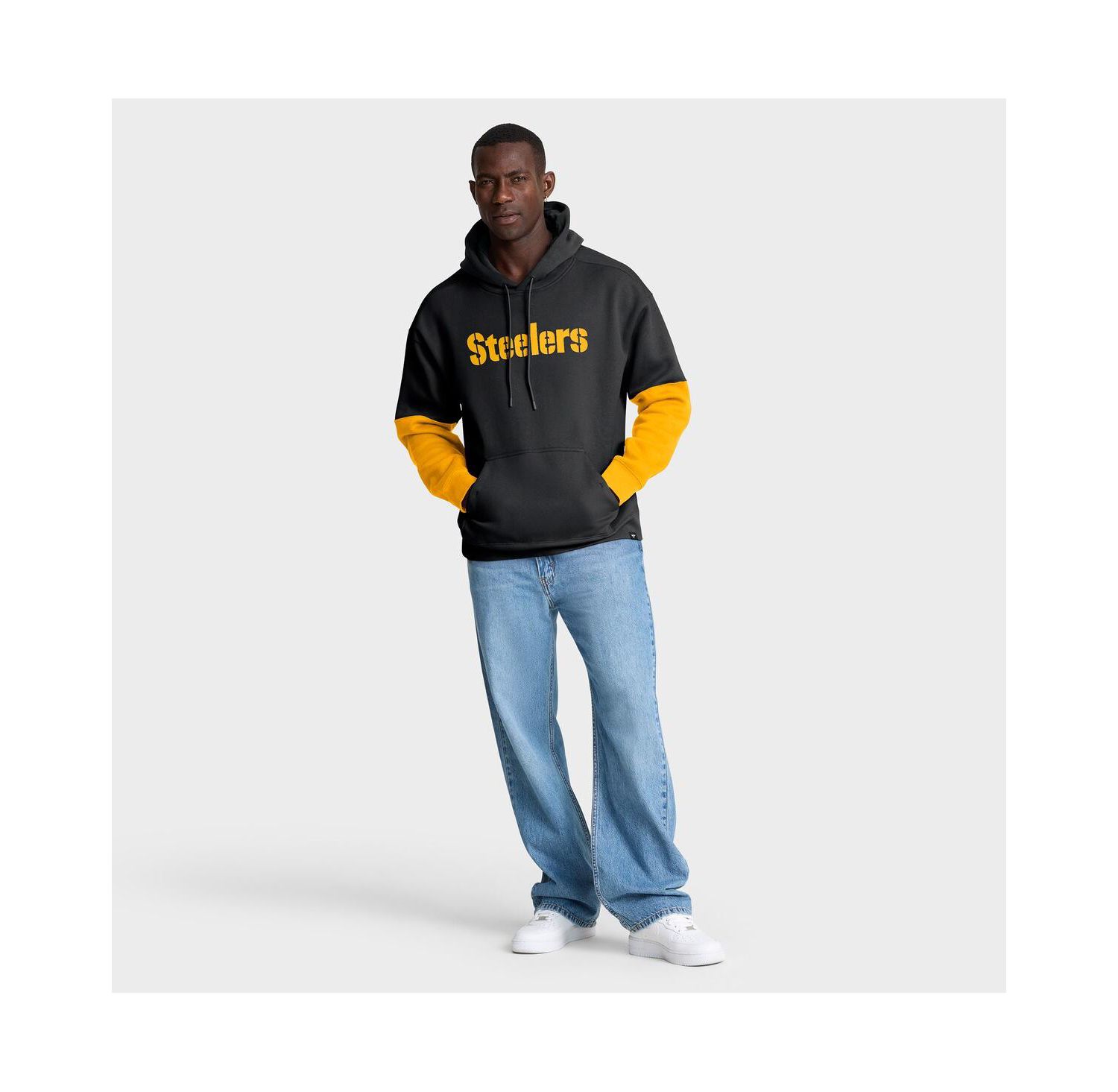 Men's Black Pittsburgh Steelers Helmet Pullover Hoodie