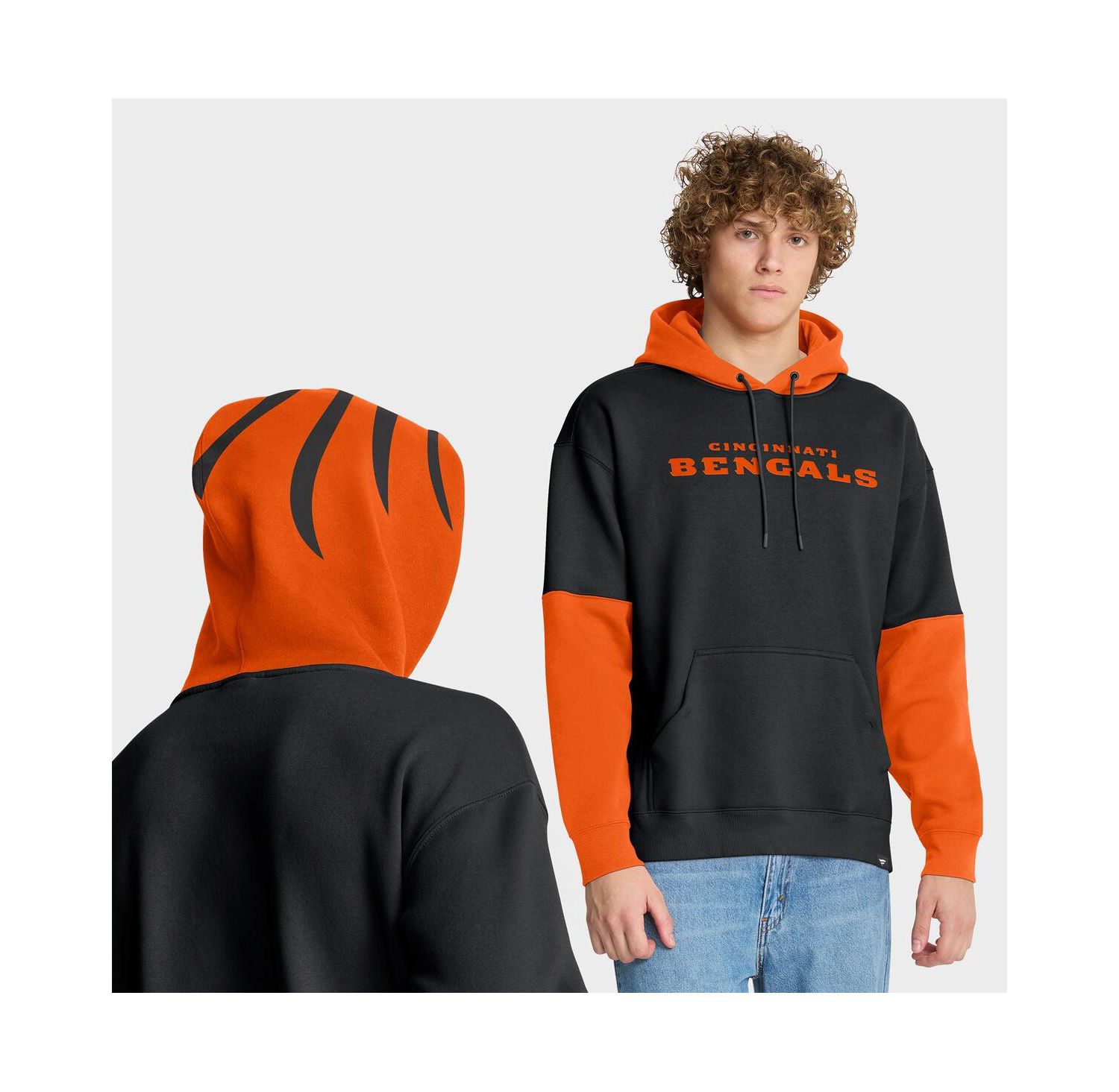 Men's Black Cincinnati Bengals Helmet Pullover Hoodie