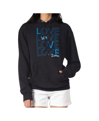 G-III 4Her by Carl Banks - Women's Black Detroit Lions Love Team Fleece Tri-Blend Pullover Hoodie
