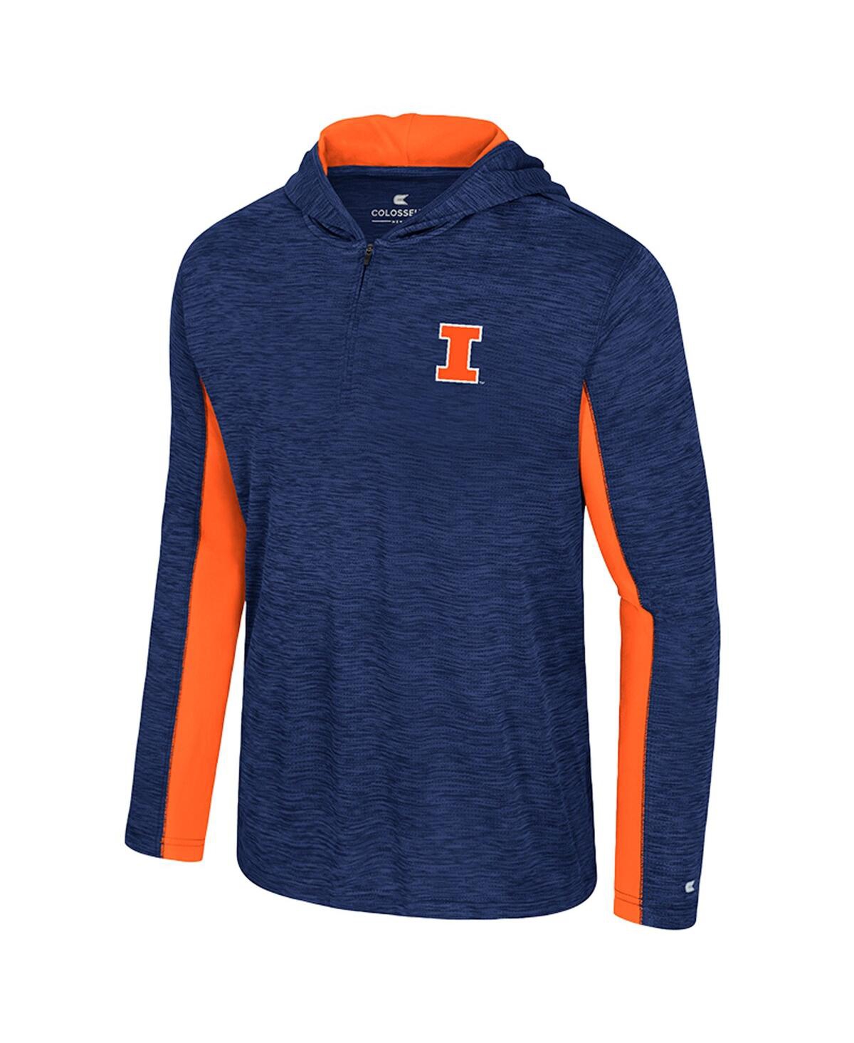 Colosseum Men's Navy Illinois Fighting Illini Always Sunny Quarter-zip Hoodie In Multi