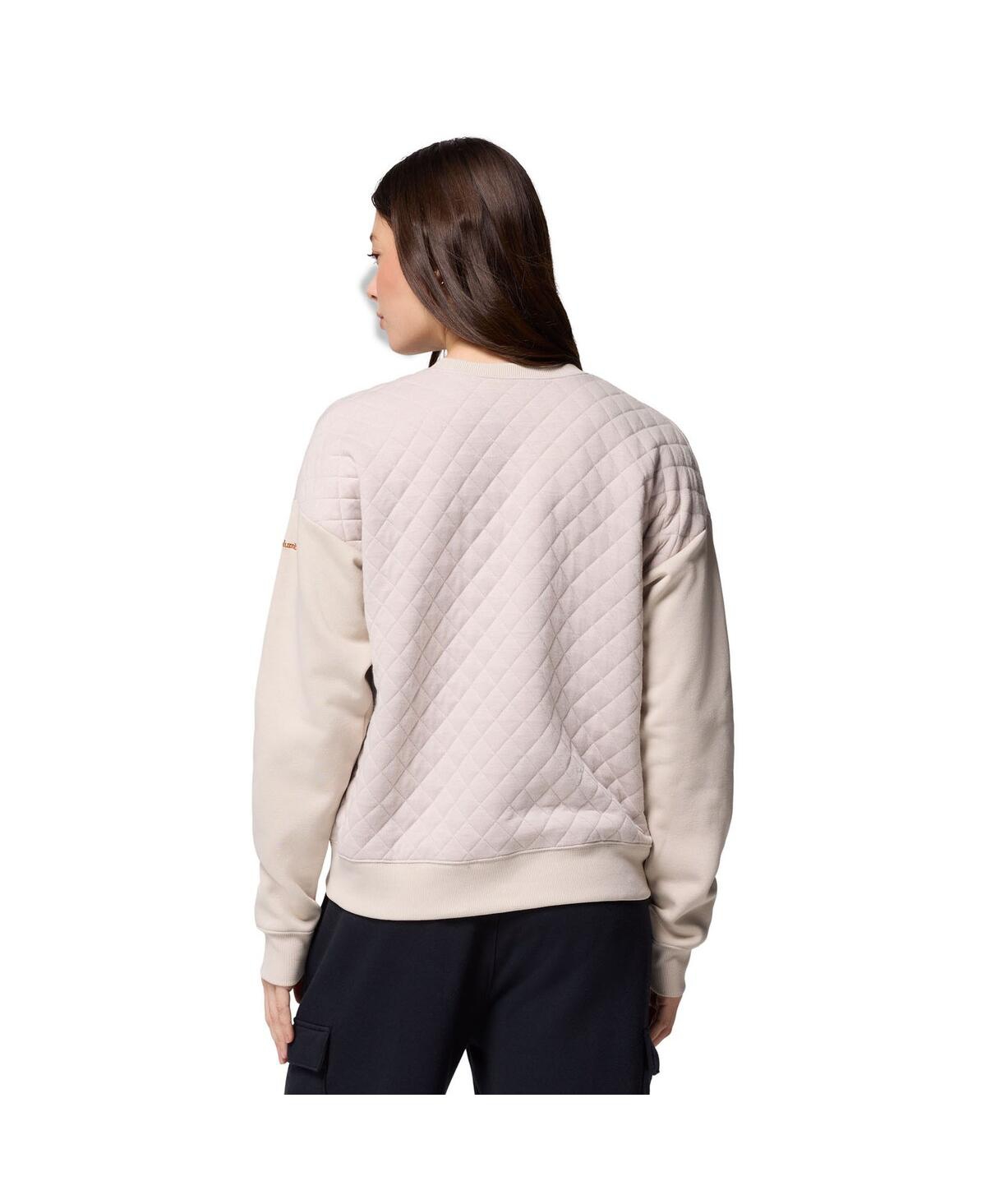 Columbia Women's Cream Texas Longhorns Collegiate Hart Mountain Quilted Sweatshirt In White