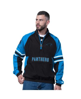 Starter - Men's Black Carolina Panthers Prospect Half-Zip Pullover