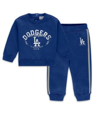 WEAR by Erin Andrews - Newborn Royal Los Angeles Dodgers Fleece Crewneck and Pants Set