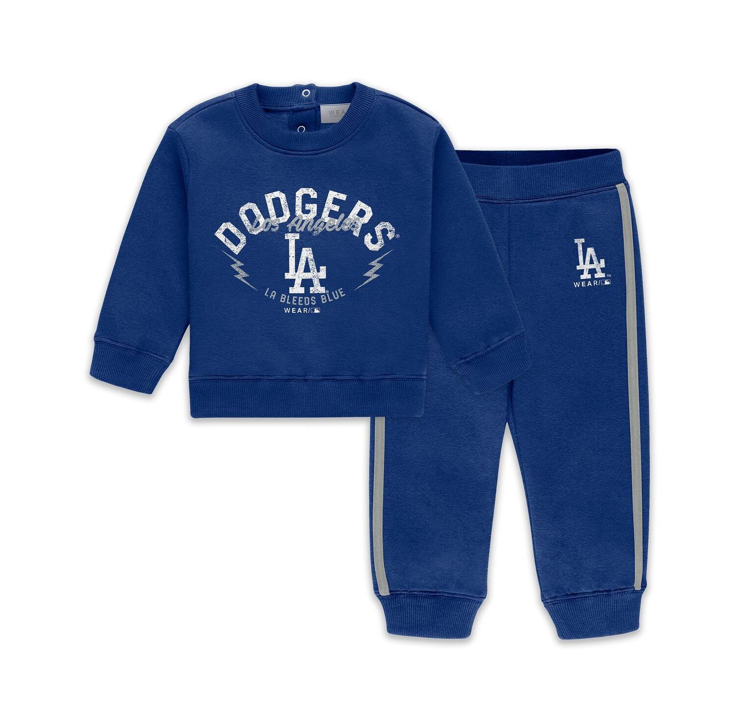 Newborn 2-Piece Royal Los Angeles Dodgers Fleece Crewneck and Pants Set