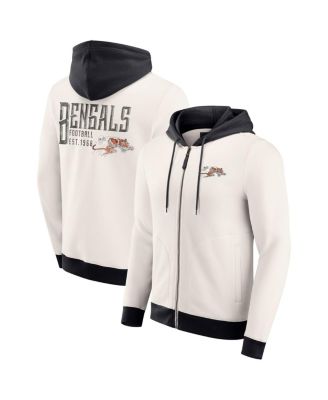 Fanatics - Men's Darius Rucker Collection by Cream Cincinnati Bengals Distressed Graphics Full-Zip Hoodie