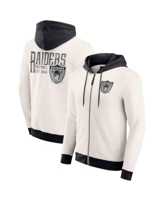 Fanatics - Men's Darius Rucker Collection by Cream Las Vegas Raiders Distressed Graphics Full-Zip Hoodie
